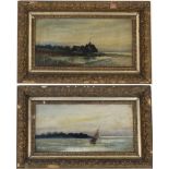 (2) 19th C. American School Coastal Paintings