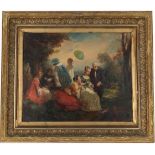 French School, 19th C. Figures in a Landscape