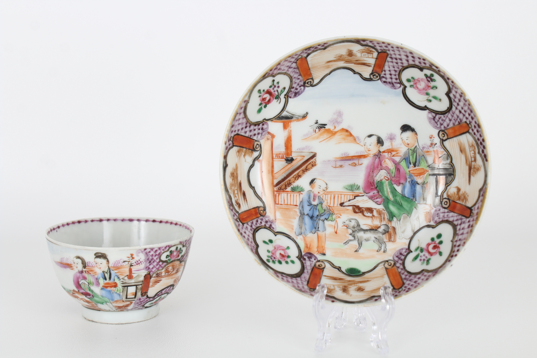 Antique Chinese Export Cup and Saucer - Image 2 of 6