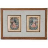 Antique 2-Part Persian Manuscript Painting