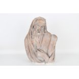 Judaica 20th C. Terracotta Sculpture of Moses