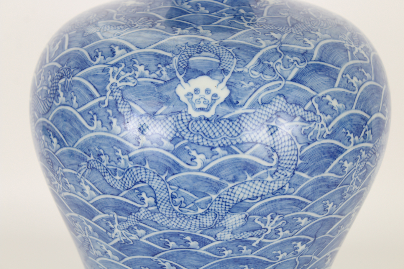 Blue/White Chinese Meiping Vase, Qianlong Mark - Image 3 of 8