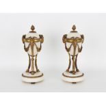 Pair of Neoclassical Gilt Marble Candle Sticks