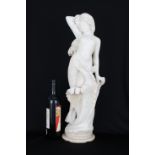 Antique Carved Alabaster Statue of Nude Woman