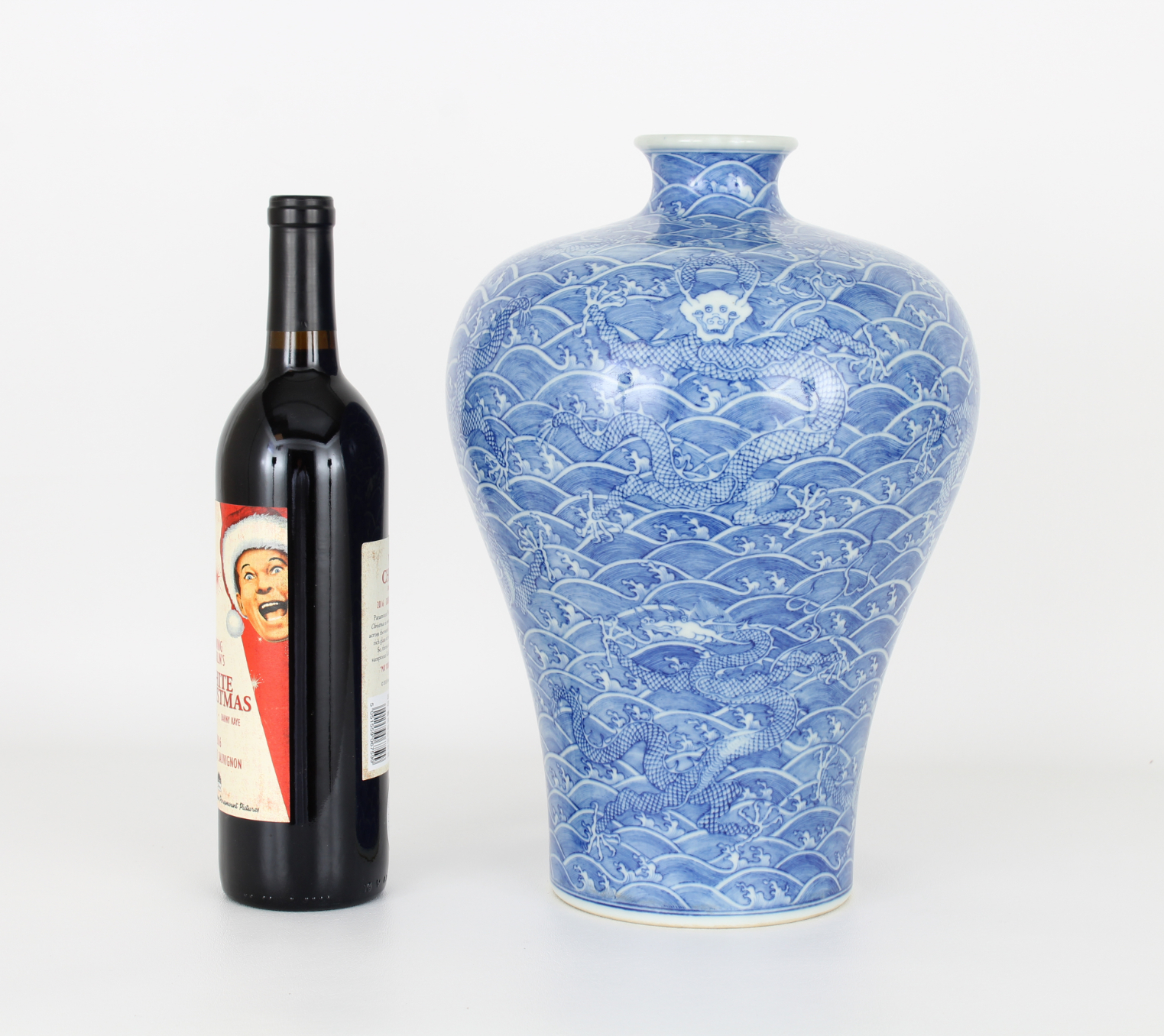 Blue/White Chinese Meiping Vase, Qianlong Mark - Image 8 of 8