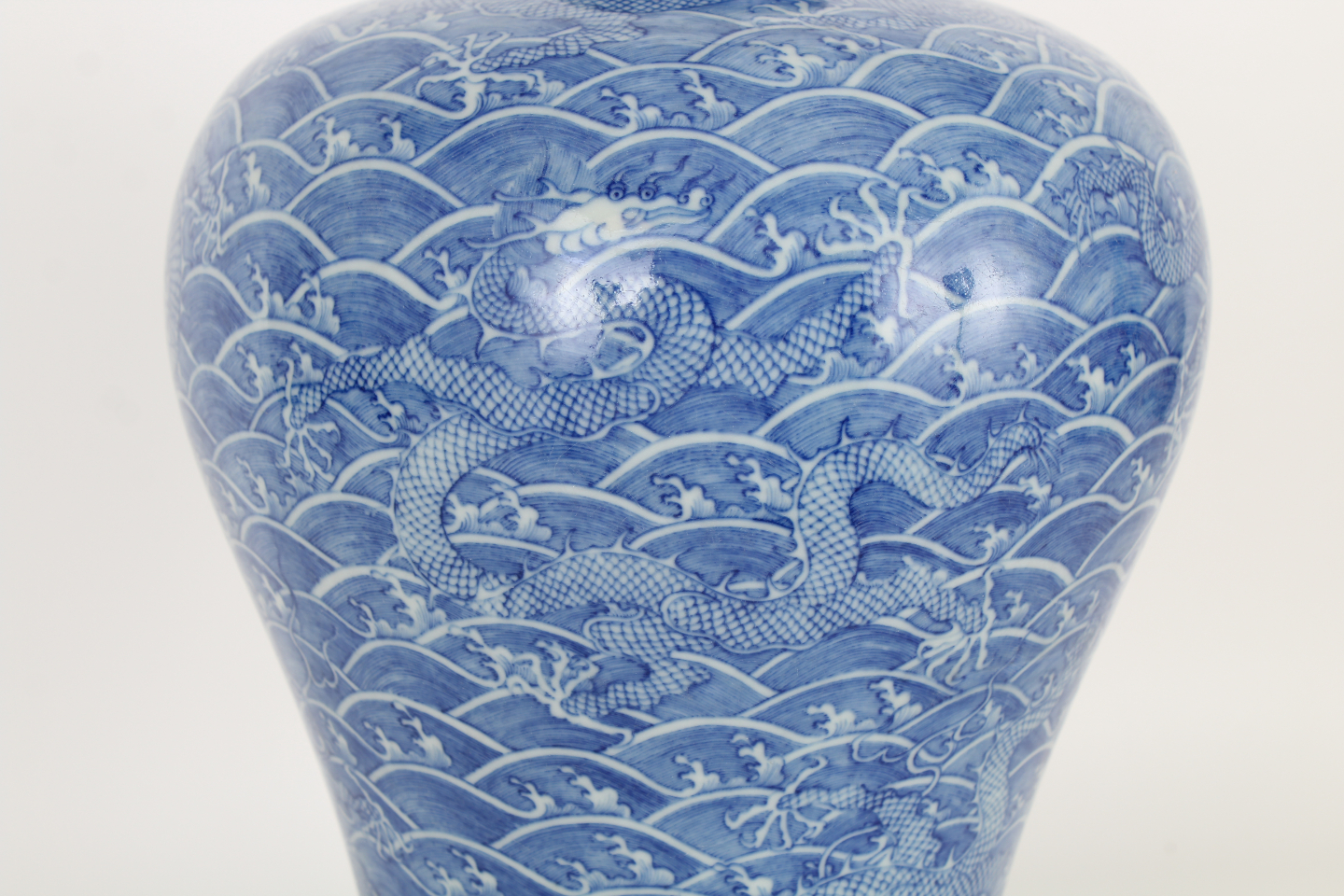 Blue/White Chinese Meiping Vase, Qianlong Mark - Image 5 of 8