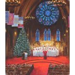 Mel Crawford (B. 1925) Carolling Cathedral at Xmas