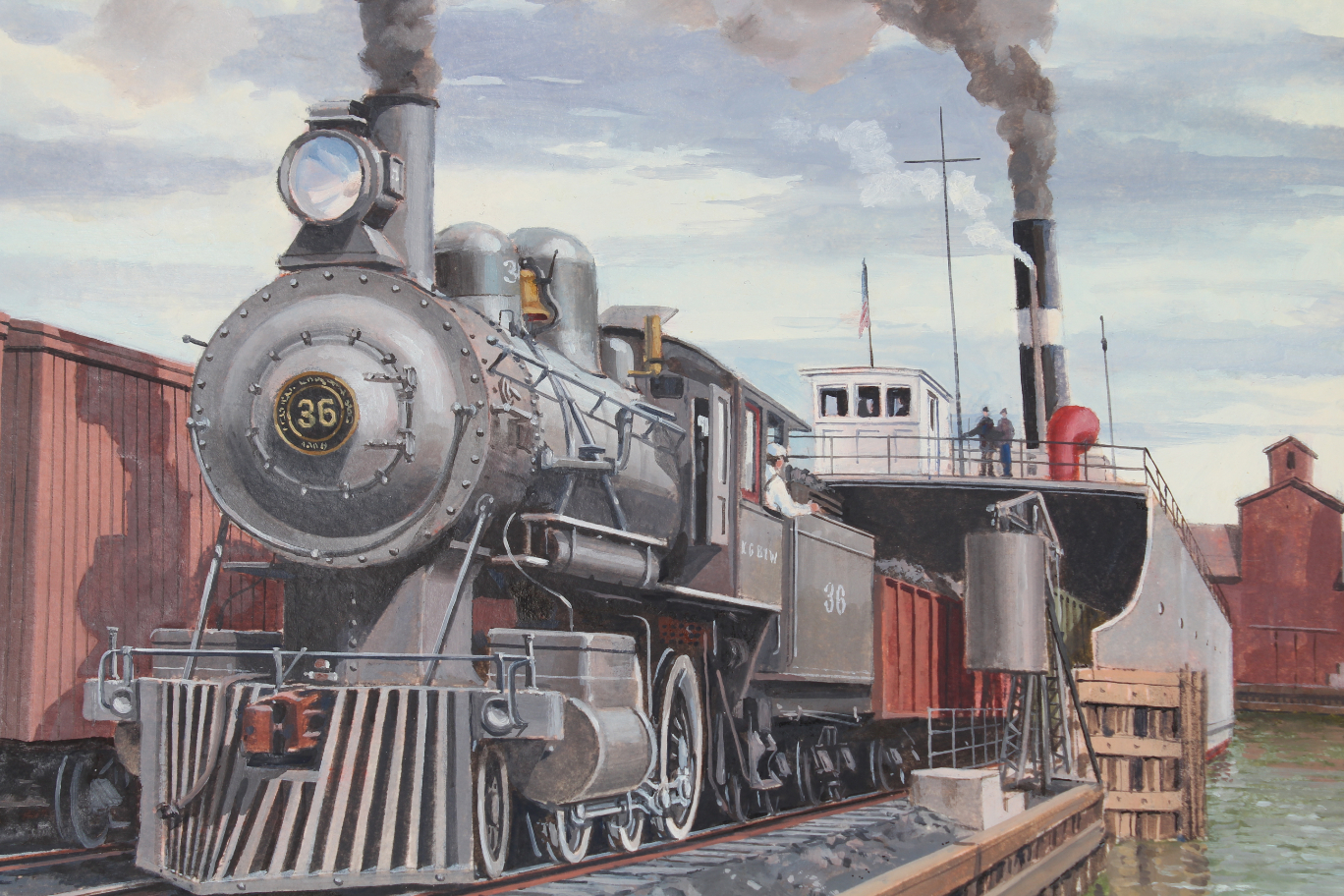 J. Craig Thorpe (B. 1948) "Wisconsin Locomotive" - Bild 3 aus 6