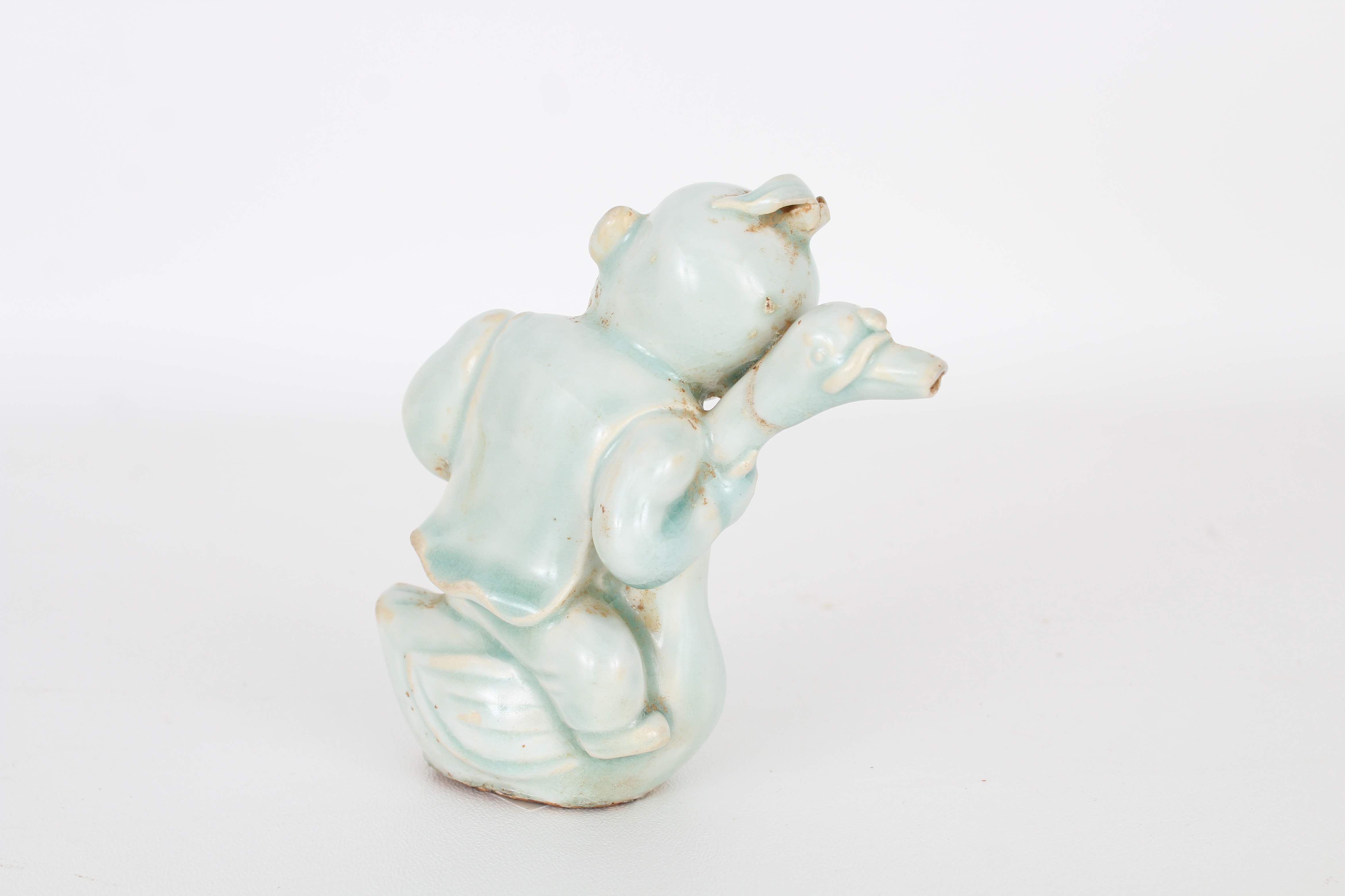 17th C. Chinese Qingbai Figure of Boy & Goose - Image 2 of 5