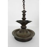 Antique Bronze Judaica Lamp