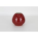 Chinese 18th C. Red Underglazed Water Pot