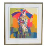 Nicola Simbari "CLOWN A L'OMBELLE" Serigraph