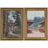 (2) Signed 20th C. Japanese Watercolors