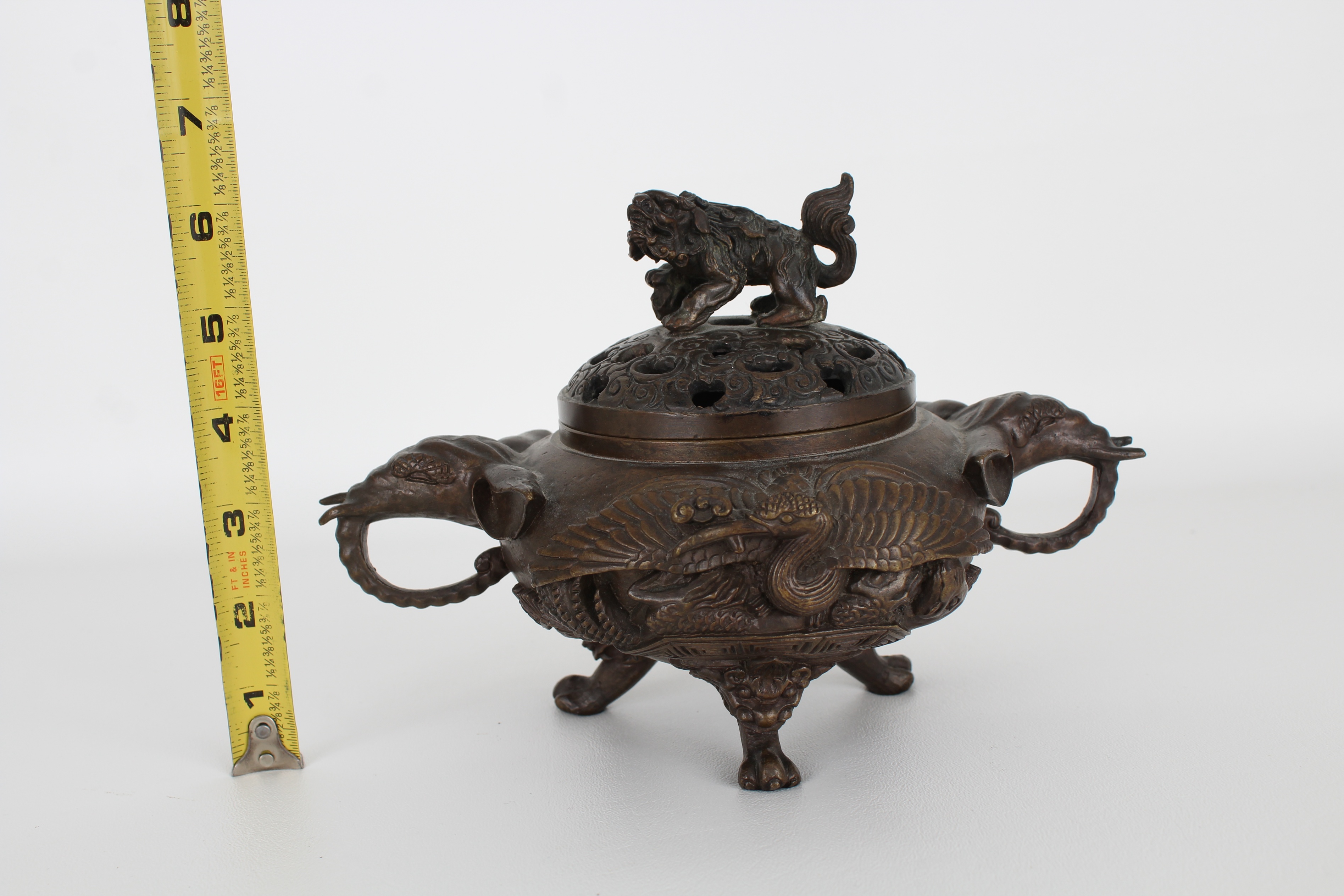 Chinese Archaic Style Bronze Censor - Image 3 of 6