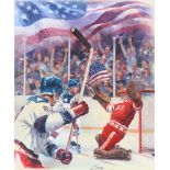 Dennis Lyall (B. 1946) "USA Hockey vs USSR"