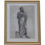 19th C. French School "Roman Man Wearing Toga"