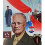 Howard Koslow (1924-2016) "Dwight Eisenhower" Oil