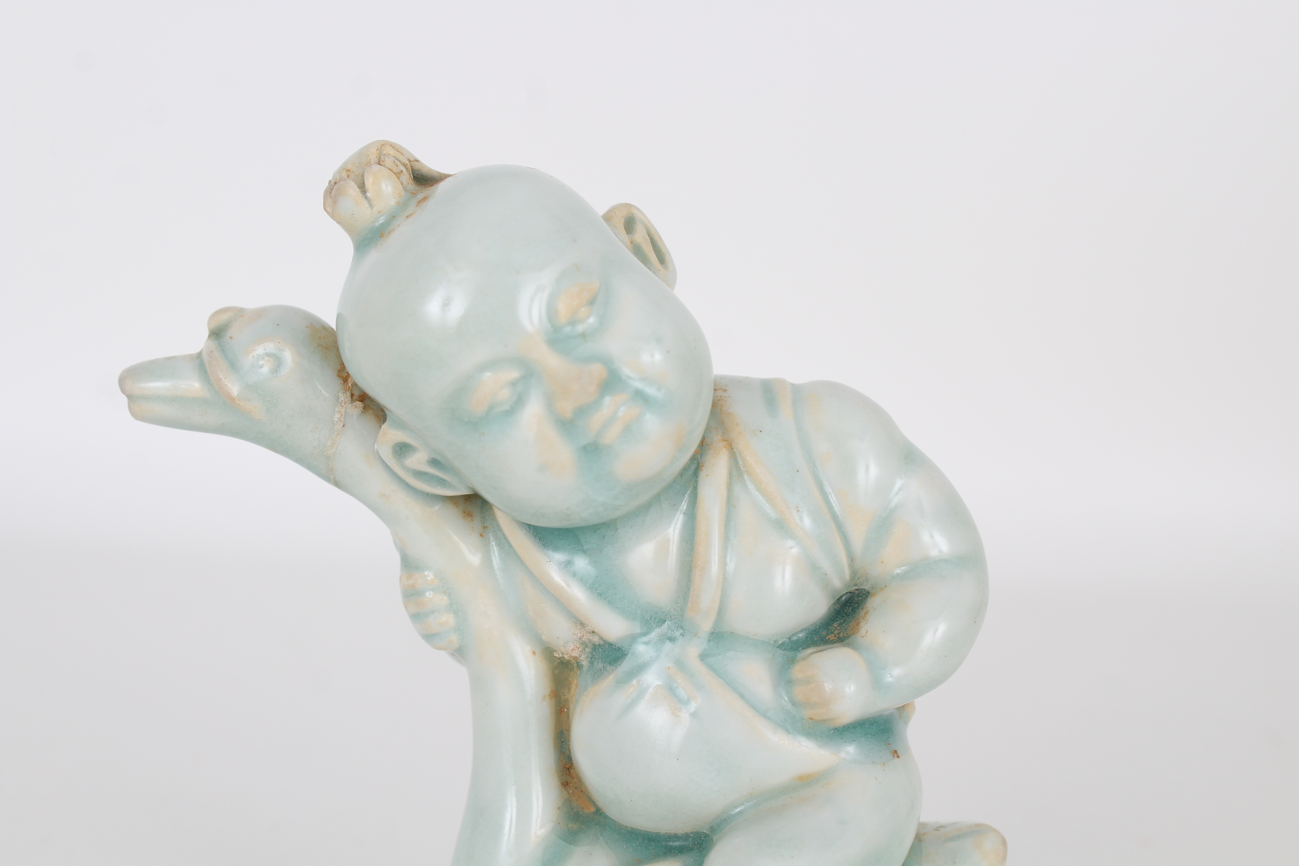 17th C. Chinese Qingbai Figure of Boy & Goose - Image 3 of 5