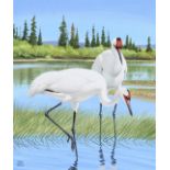 Chuck Ripper (B. 1929) "Whooping Cranes" Original