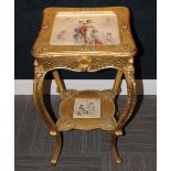 Antique French Porcelain Inset Sewing Table