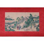 Signed, Fine Chinese Courtyard Scene With figures