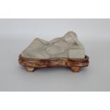 Carved Stone Reclining Woman Figure
