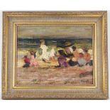 Mary Mulvihill, "Outing at the Beach" Oil Painting