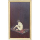 Signed, Nude Woman with Persian Rug Painting