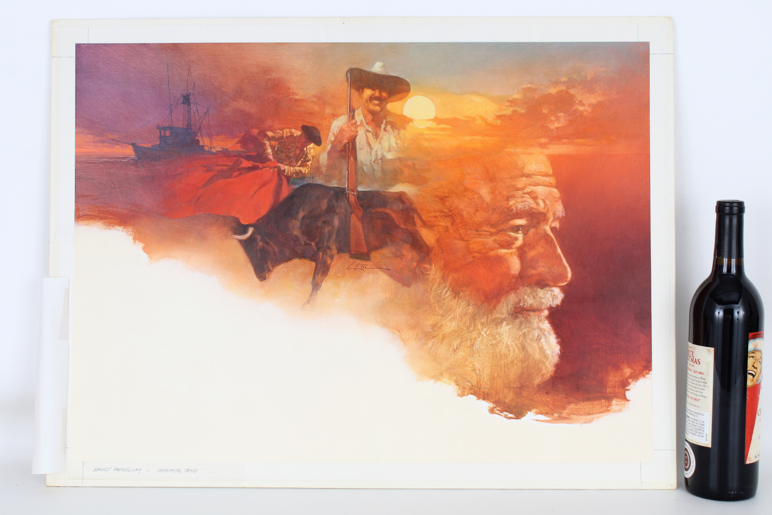 Dennis Lyall (B. 1946) "Ernest Hemingway" Original - Image 2 of 5