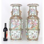 Exceptional Large Rose Medallion Vases, Qing