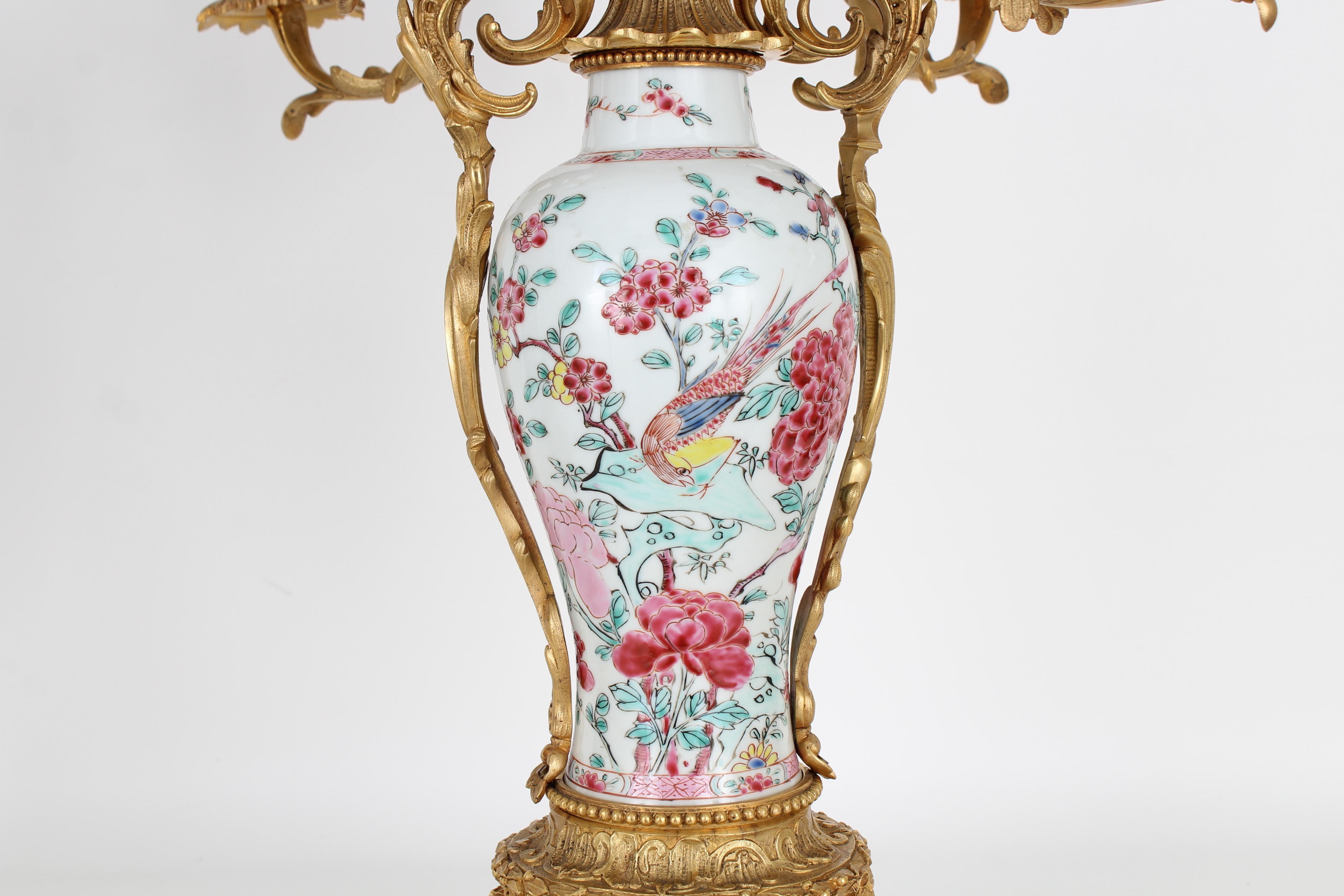 18th C. Chinese Porcelain/Gilt Bronze Candelabra - Image 5 of 11