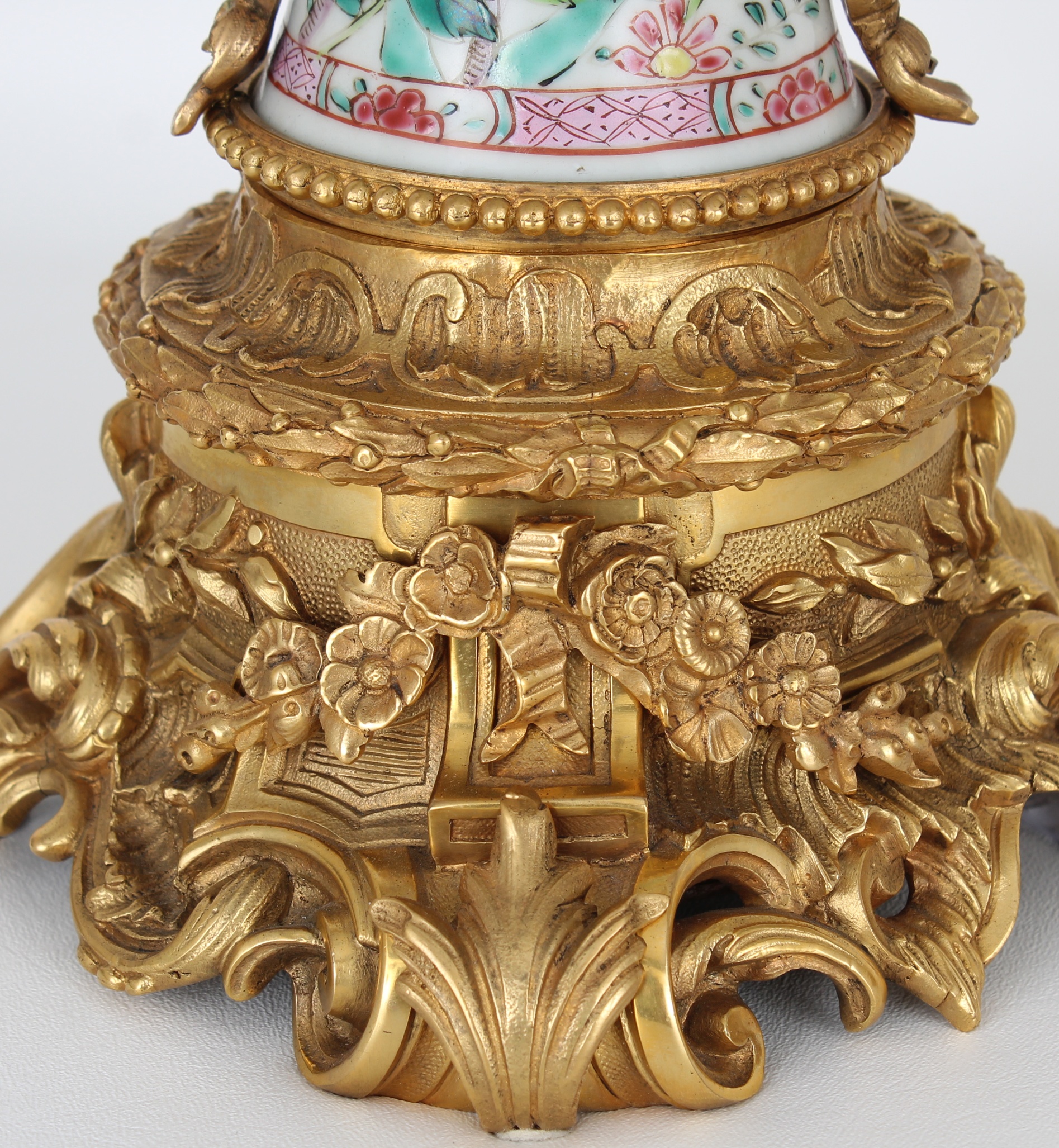 18th C. Chinese Porcelain/Gilt Bronze Candelabra - Image 6 of 11