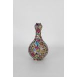 Chinese Millefleur Garlic Head Vase, Qianlong Mark