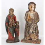 (2) Antique Carved Spanish Santos Figures