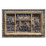 Heavily Carved Antique Battle Scene Relief