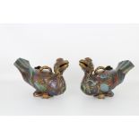 Pair, Antique Chinese Cloisonne Incense Burners