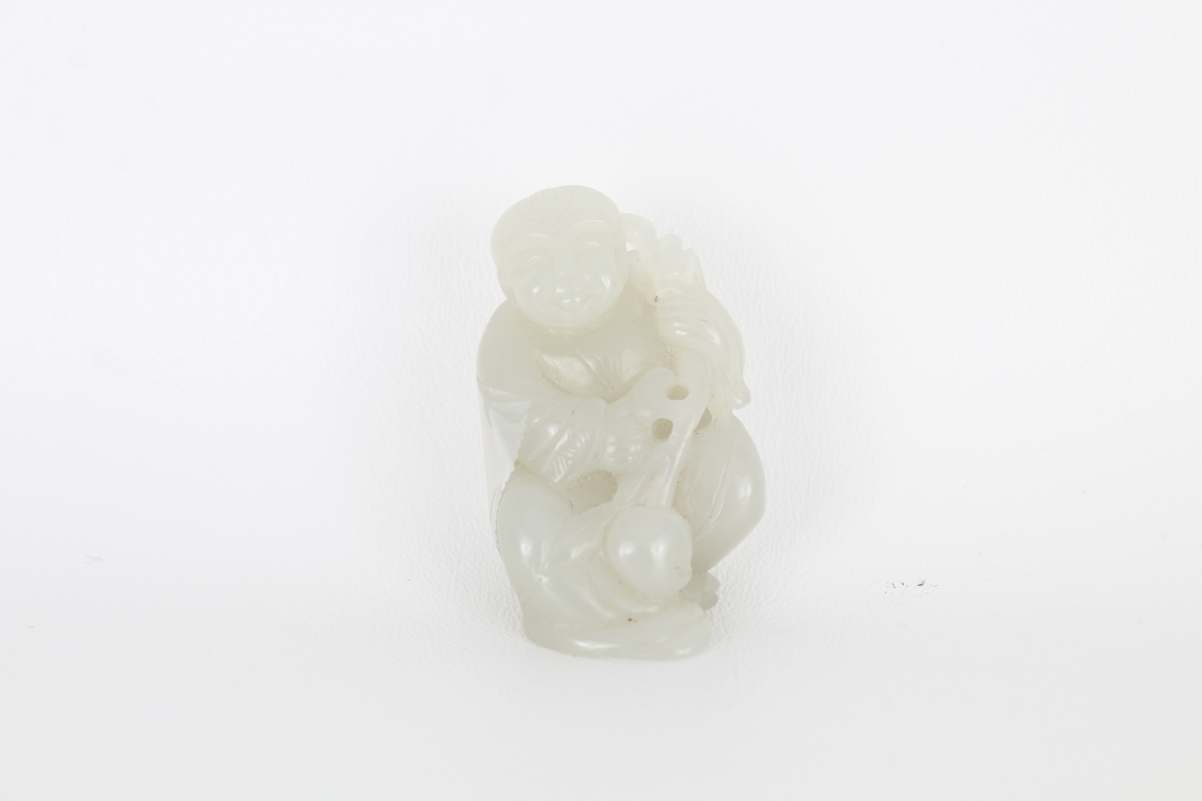 Chinese White Jade Figure of Boy