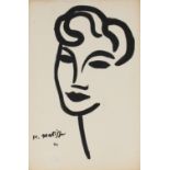 Signed "Matisse", Ink Portrait of a Woman