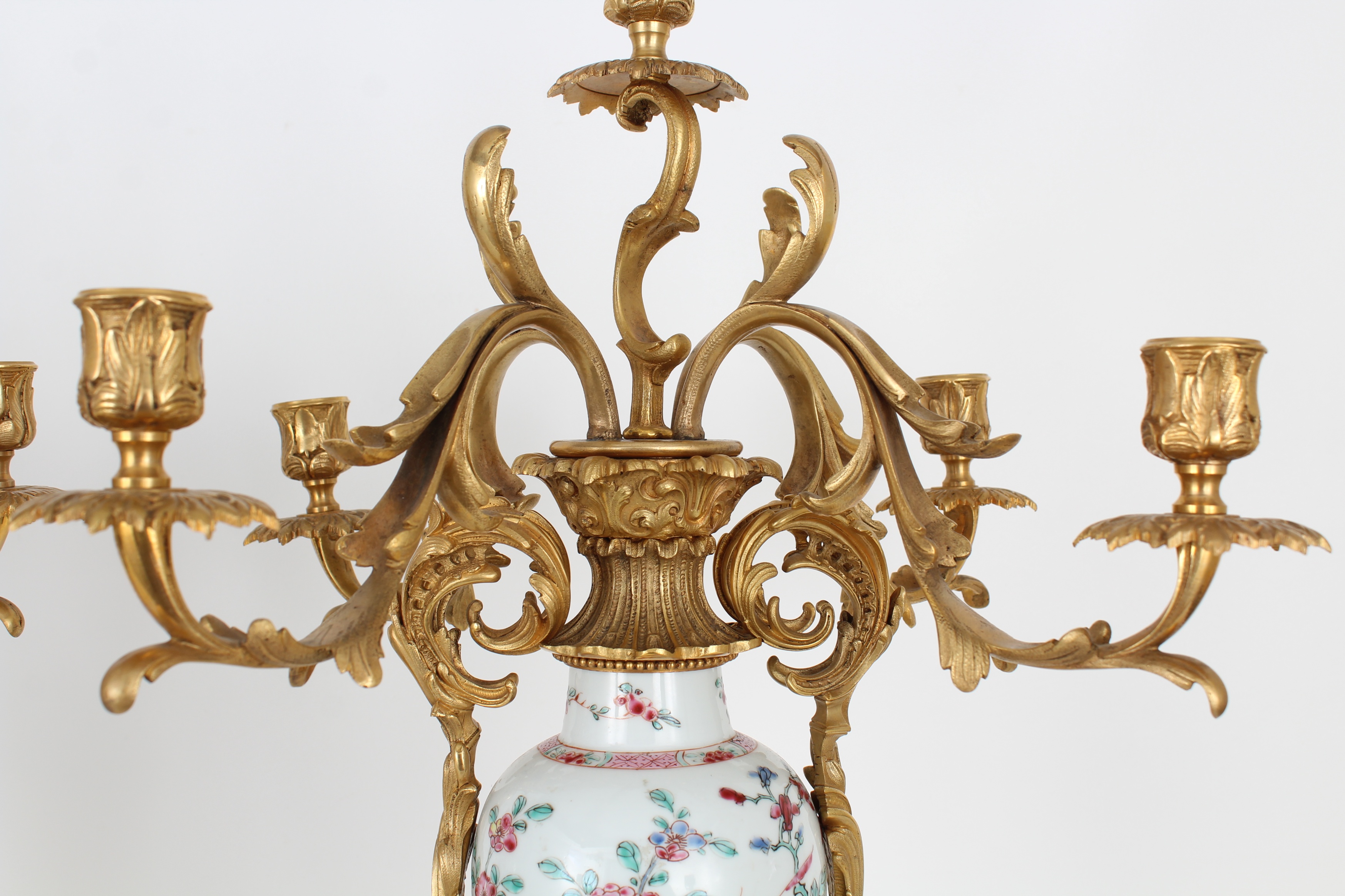 18th C. Chinese Porcelain/Gilt Bronze Candelabra - Image 7 of 11