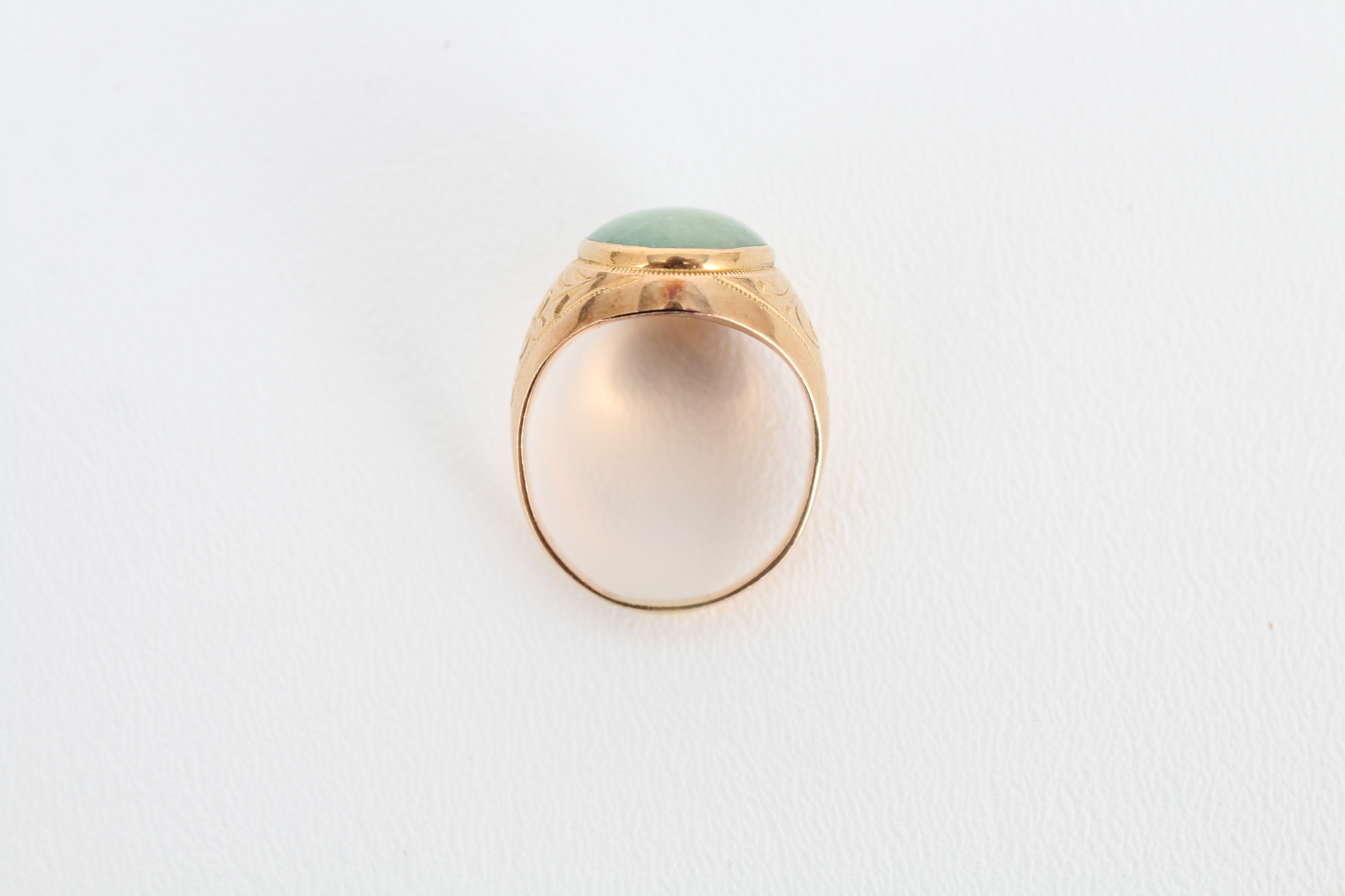 18K Gold & Jade Mens Ring - Image 6 of 6
