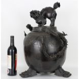 Monumental Unusual Chinese Bronze Figural Censer