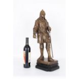 Large Antique Bronze Cavalier Figure