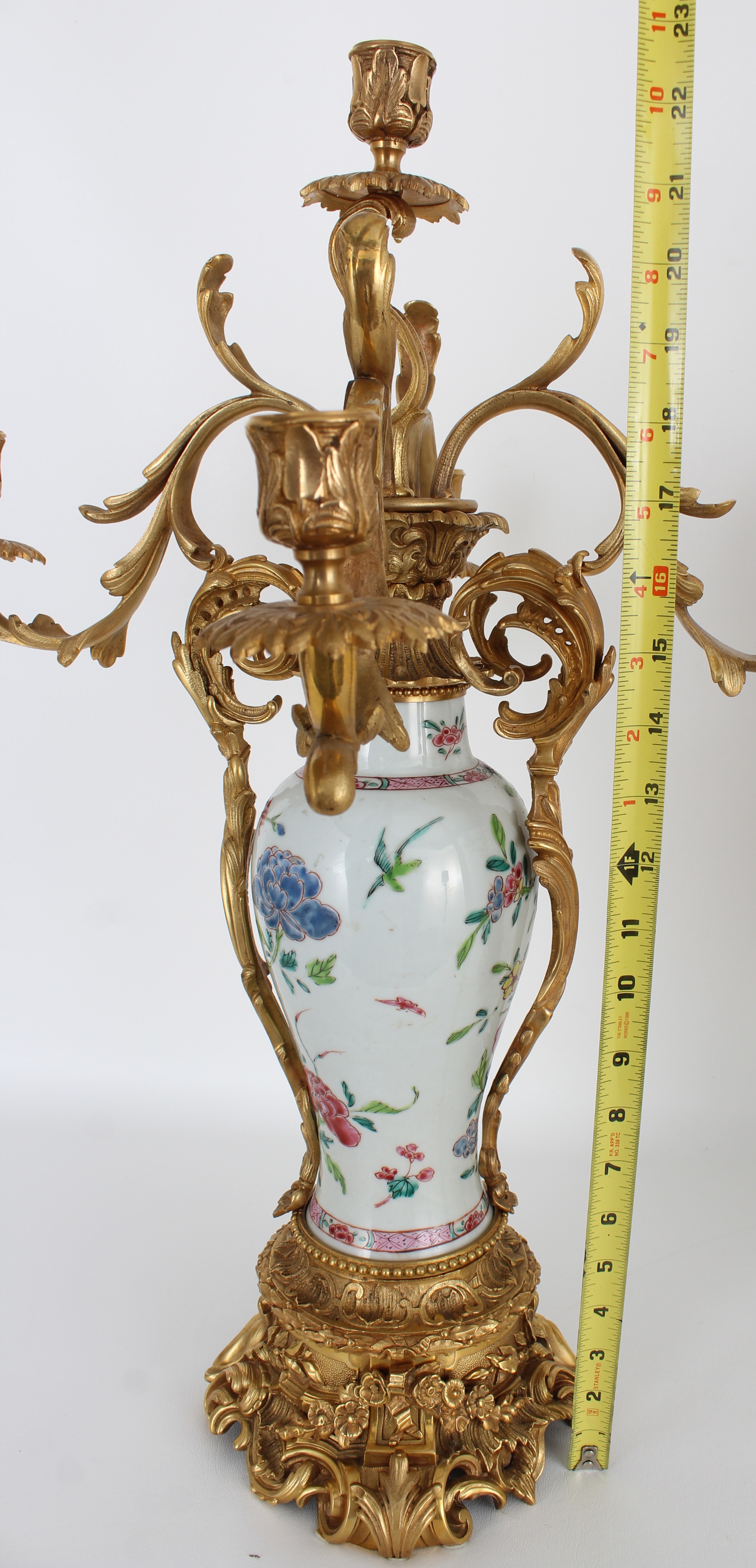 18th C. Chinese Porcelain/Gilt Bronze Candelabra - Image 11 of 11