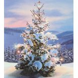 Ed Little (B. 1957) "Christmas Tree Mountains" Oil