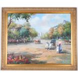 Signed, Painting of Paris Street Scene