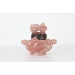 Maison Maquet Chinese Carved Rose Quartz Inkwell