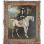 Signed, 19th C. Painting of Figure on Stallion