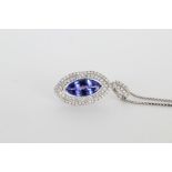 14K White Gold & Tanzanite Pendent Necklace