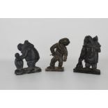 (3) Carved Stone Inuit Figures, Signed
