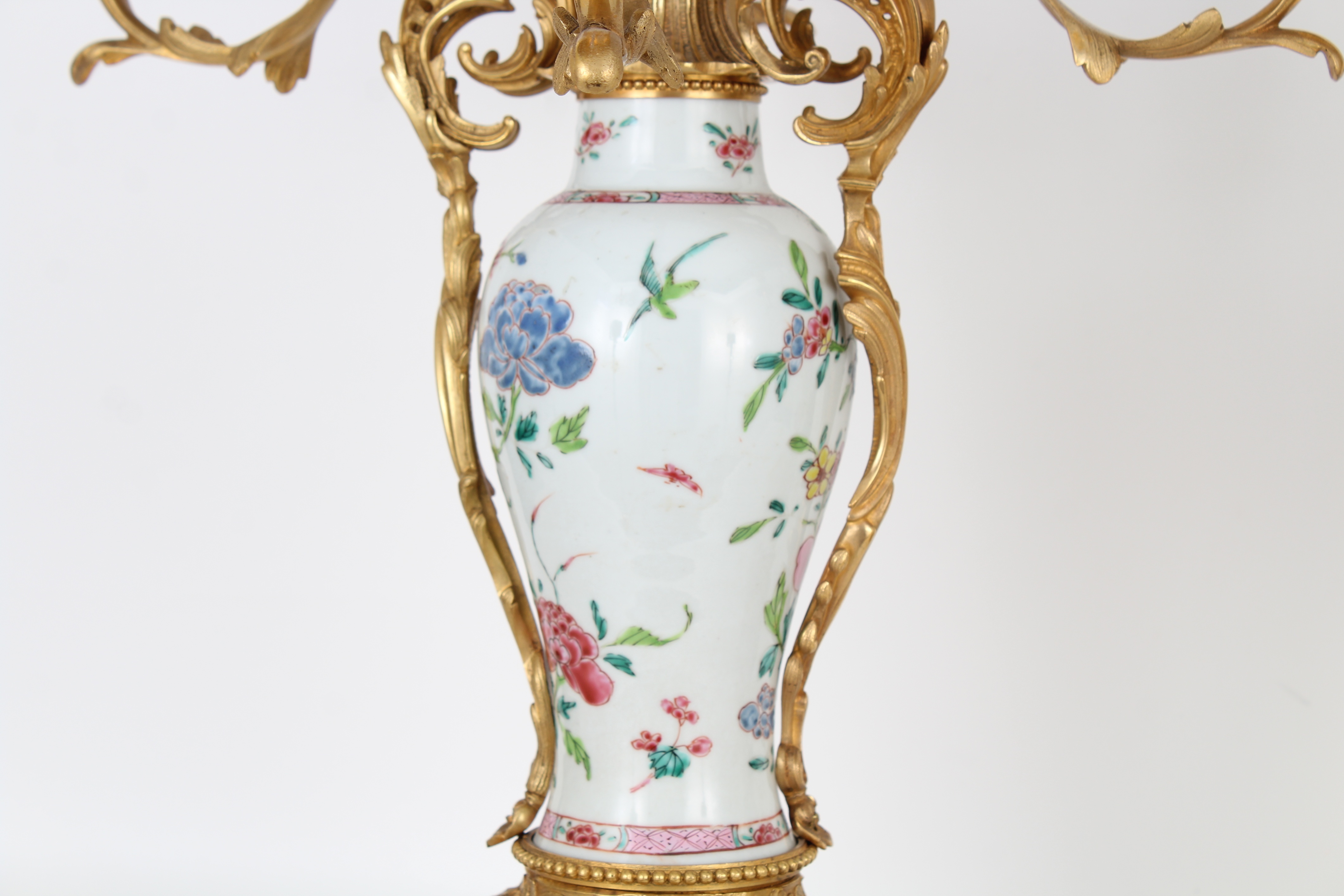 18th C. Chinese Porcelain/Gilt Bronze Candelabra - Image 8 of 11